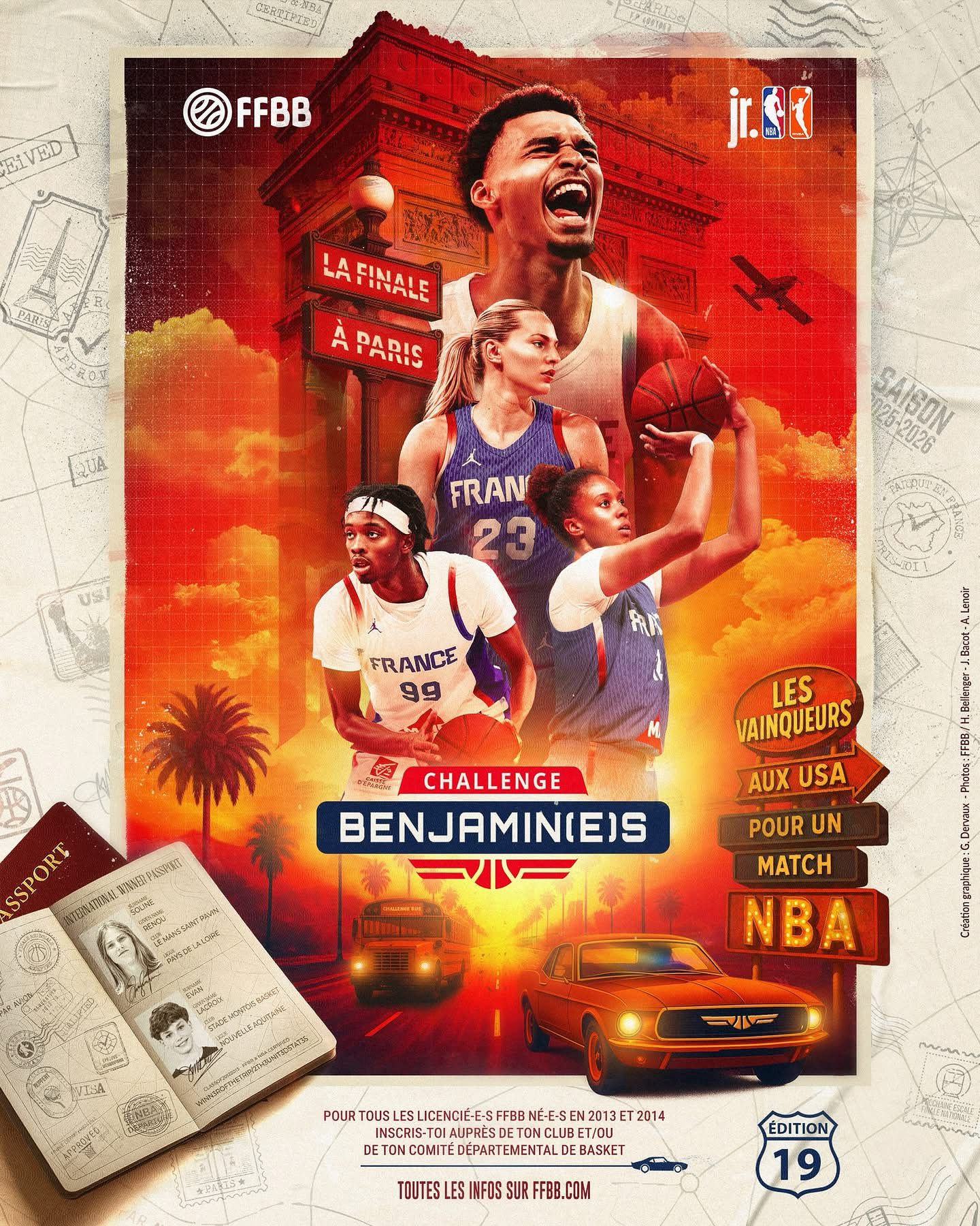 Affiche officielle FFBB du challenge benjamin(e)s